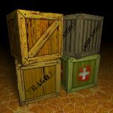 3D Model - 4 Free Crate Box Models 3D Model - 4 Free Crate Box Models